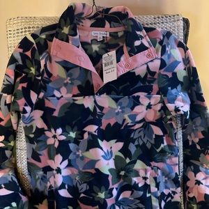 Vera Bradley Women’s Snap Collar Fleece Sweatshirt Pullover With Pockets Size XS
